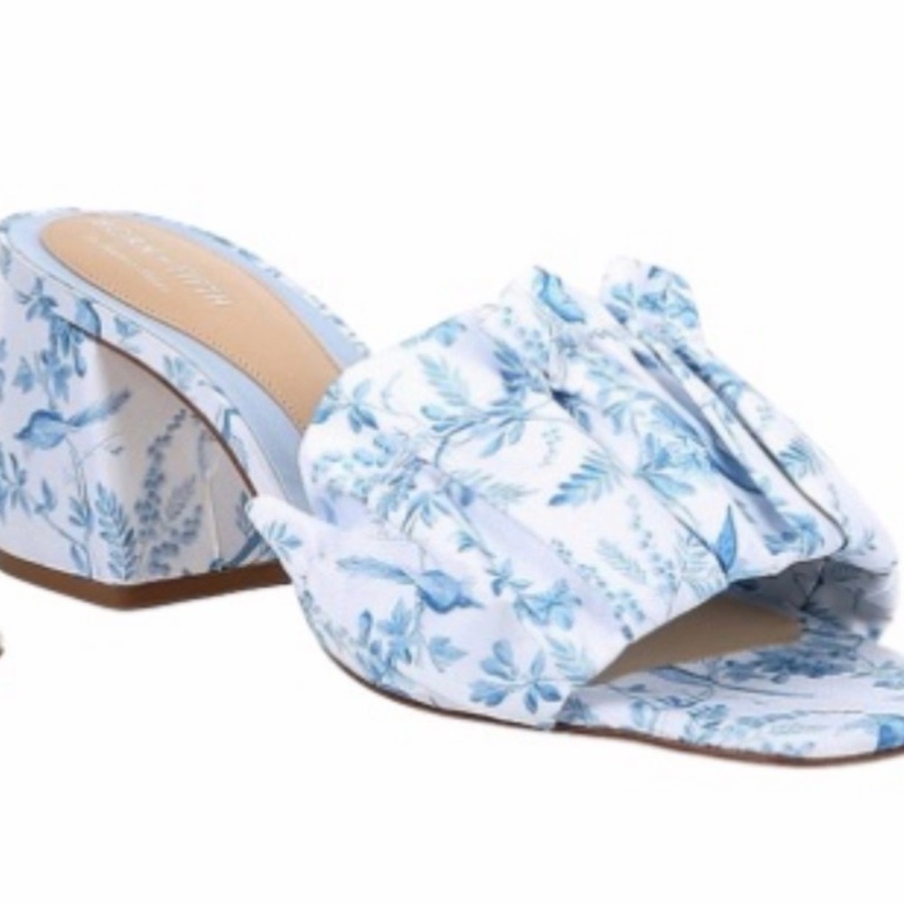 Antonio Melani x Born On Fifth Blue Floral Bird Amy Slip On Sandals